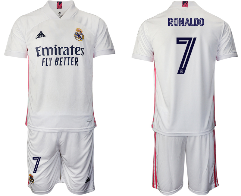 Men 2020-2021 club Real Madrid home #7 white Soccer Jerseys1